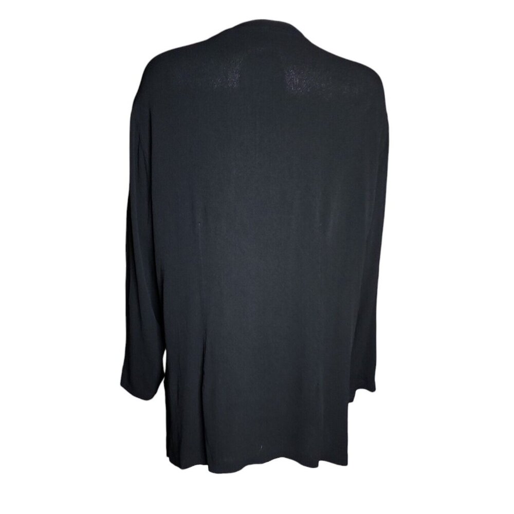 Chicos Design Top Size 3 Womens Xl Solid All Blac… - image 3